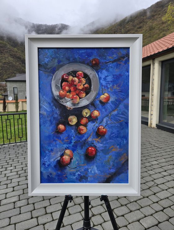 Cherries on Blue