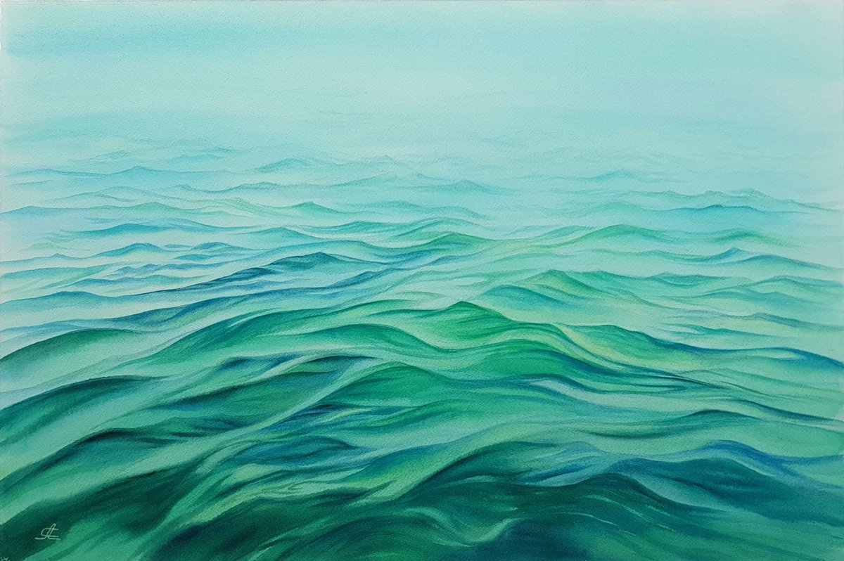 Seascape (22x15 inch) and ocean waves by Svetlana Lileeva