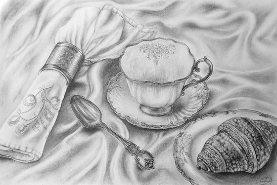 Elegant French Breakfast Still Life
