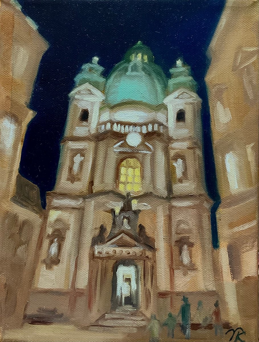 Impressionistic Cityscapes Oil Painting By Vera Klimova, 7 X 9", St. Peter, Original Artwork