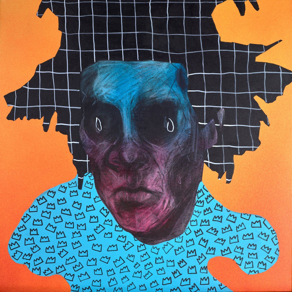 Urban And Pop Portrait Painting By Lee Ellis, 34 X 34", Jimmee, Original Artwork