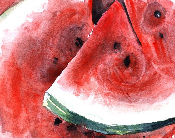 ORIGINAL Watermelons in Watercolor - Juicy Fruits