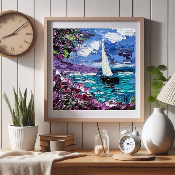 Amalfi Sailboat Painting