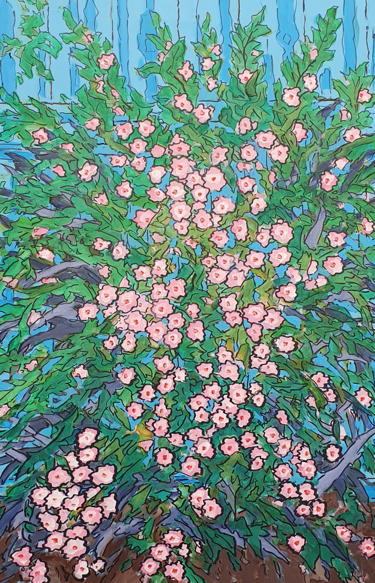 Botanical Acrylic Painting By Colin Ross Jack, 20 X 30, Leptospermum 2, Original Artwork