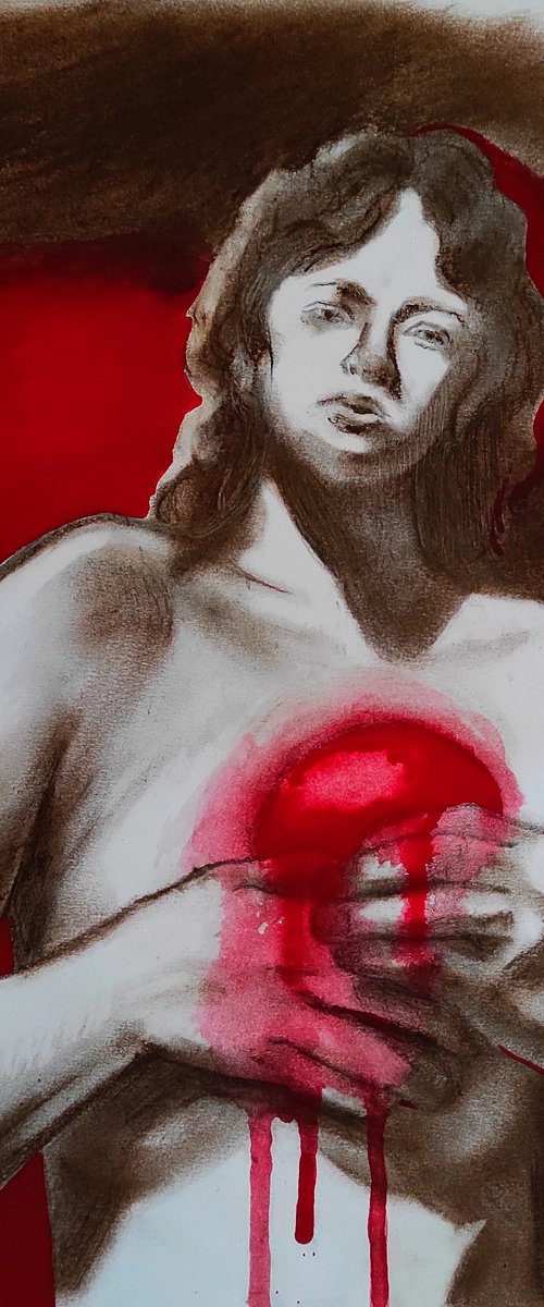 A broken heart - original painting, stop the war in Ukraine by Tetiana Borys