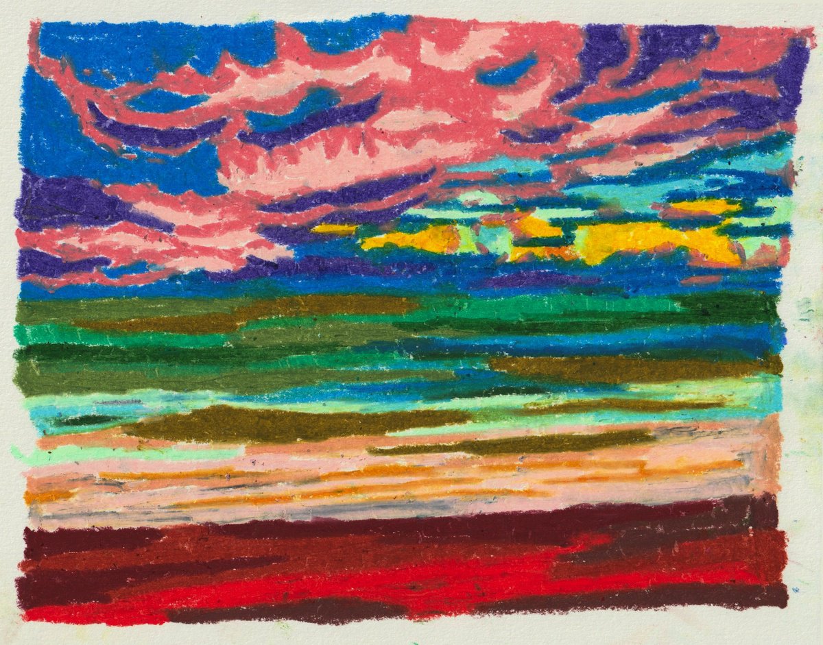 Impressionistic Landscape Pastel Drawing By Ewen Farr, 12 X 9, So Long, Original Artwork