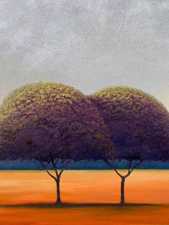 2 Trees Orange Fields