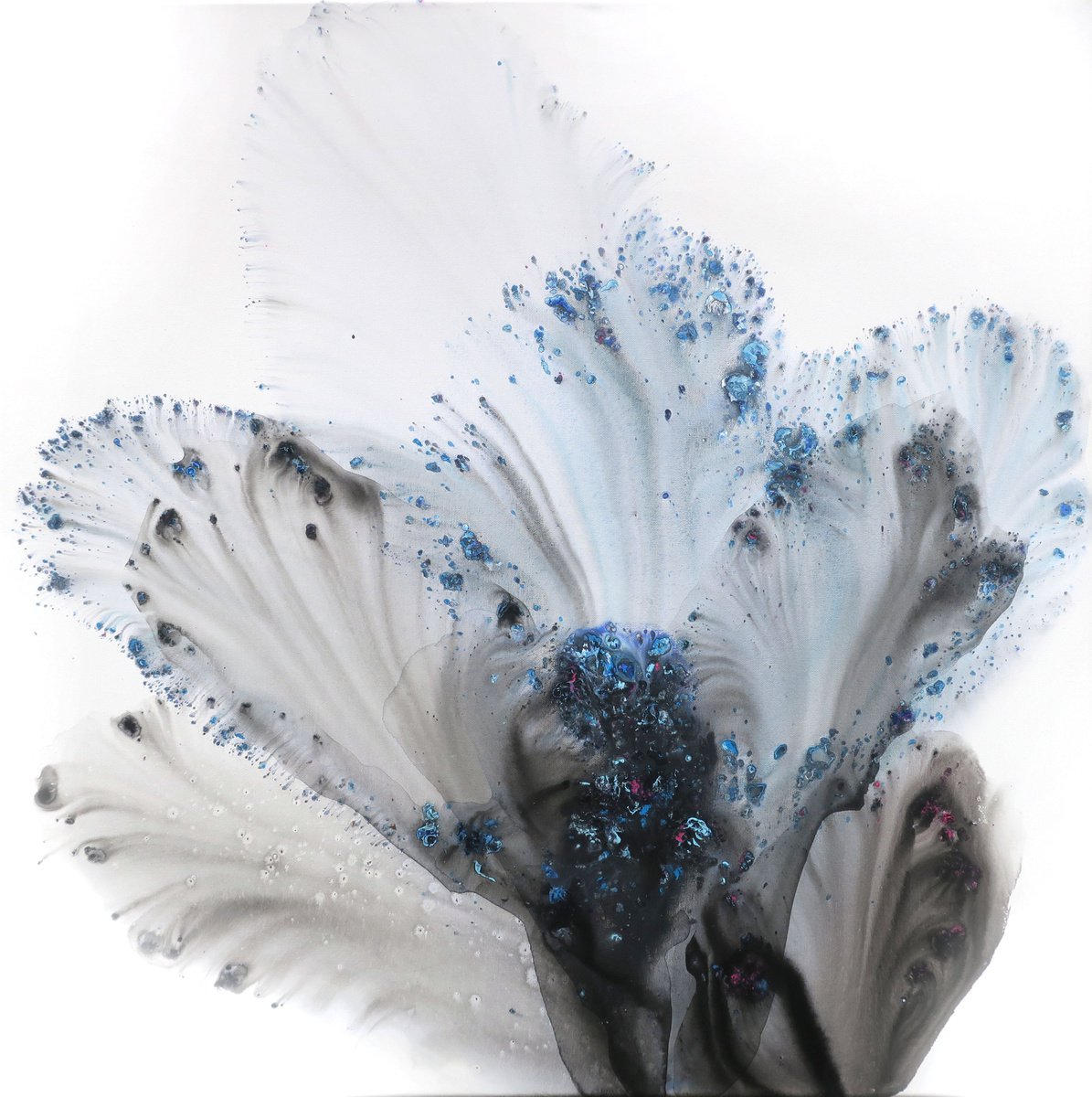 Abstract Acrylic Painting By Muriel Napoli, 35 X 35", Nature 134, Original Artwork