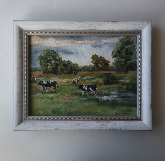 Cows Pasture Painting