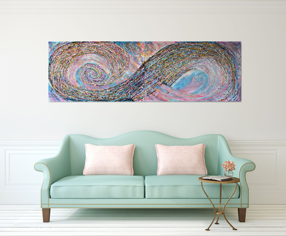 INFINITY WAVE - XXL HOME DECOR DIPTYCH  MODERN URBAN ABSTRACT