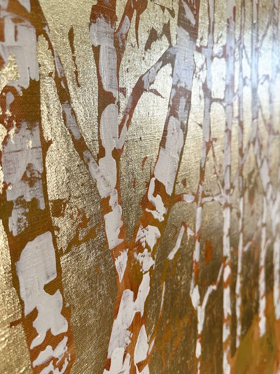 Golden Hour in a Birch Forest