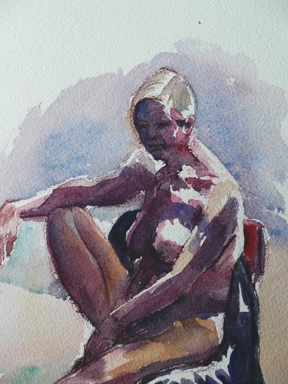 Seated female nude