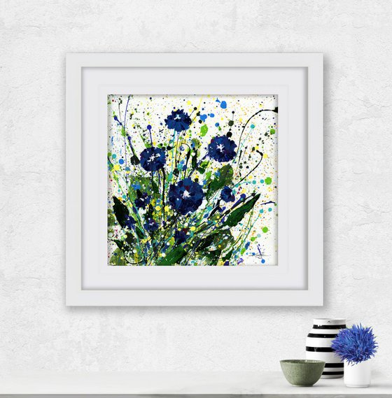 Wishes In Blue - Floral art by Kathy Morton Stanion