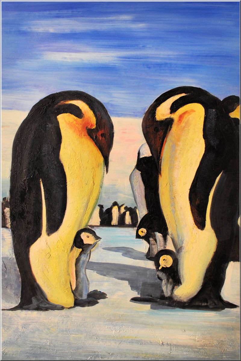 Family - Abstract Painting - Animal Painting - Acrylic Canvas Art - Wall Art - Large Paint... by Edelgard Schroer