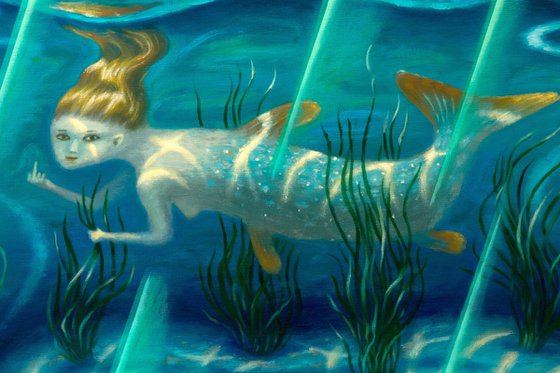 Aquarium with a mermaid