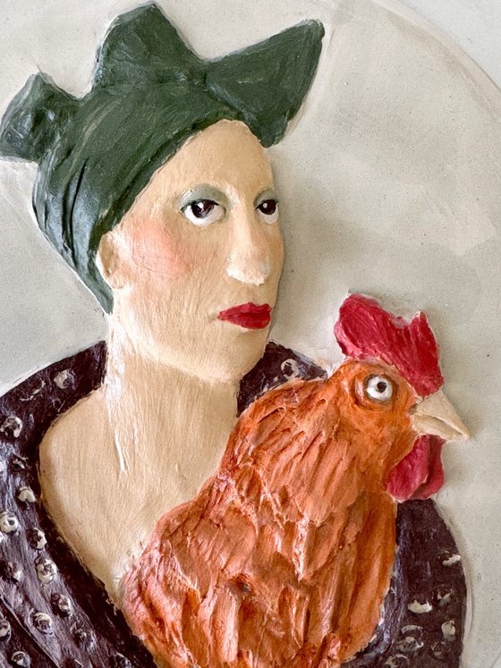 Woman with Hen