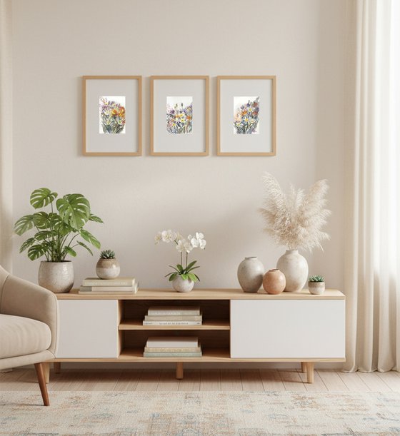 Summer embraces (Triptych)