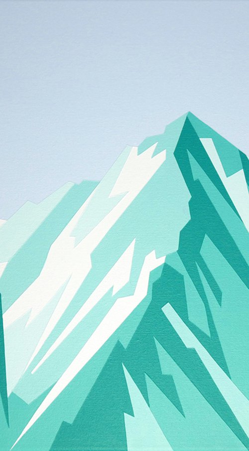 Zinalrothorn original mountain painting, acrylic on canvas by Zoe  Hattersley