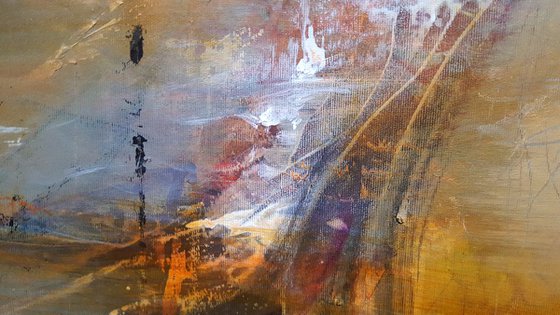 LARGE PAINTING A warm and volatile desire unique style mindscape lightscape by O KLOSKA