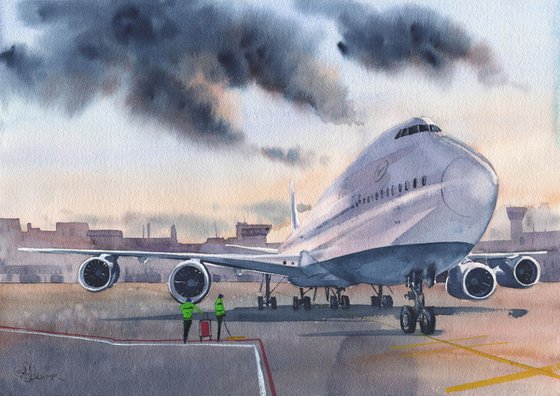 Airplane Boeing 747-8 Lufthansa