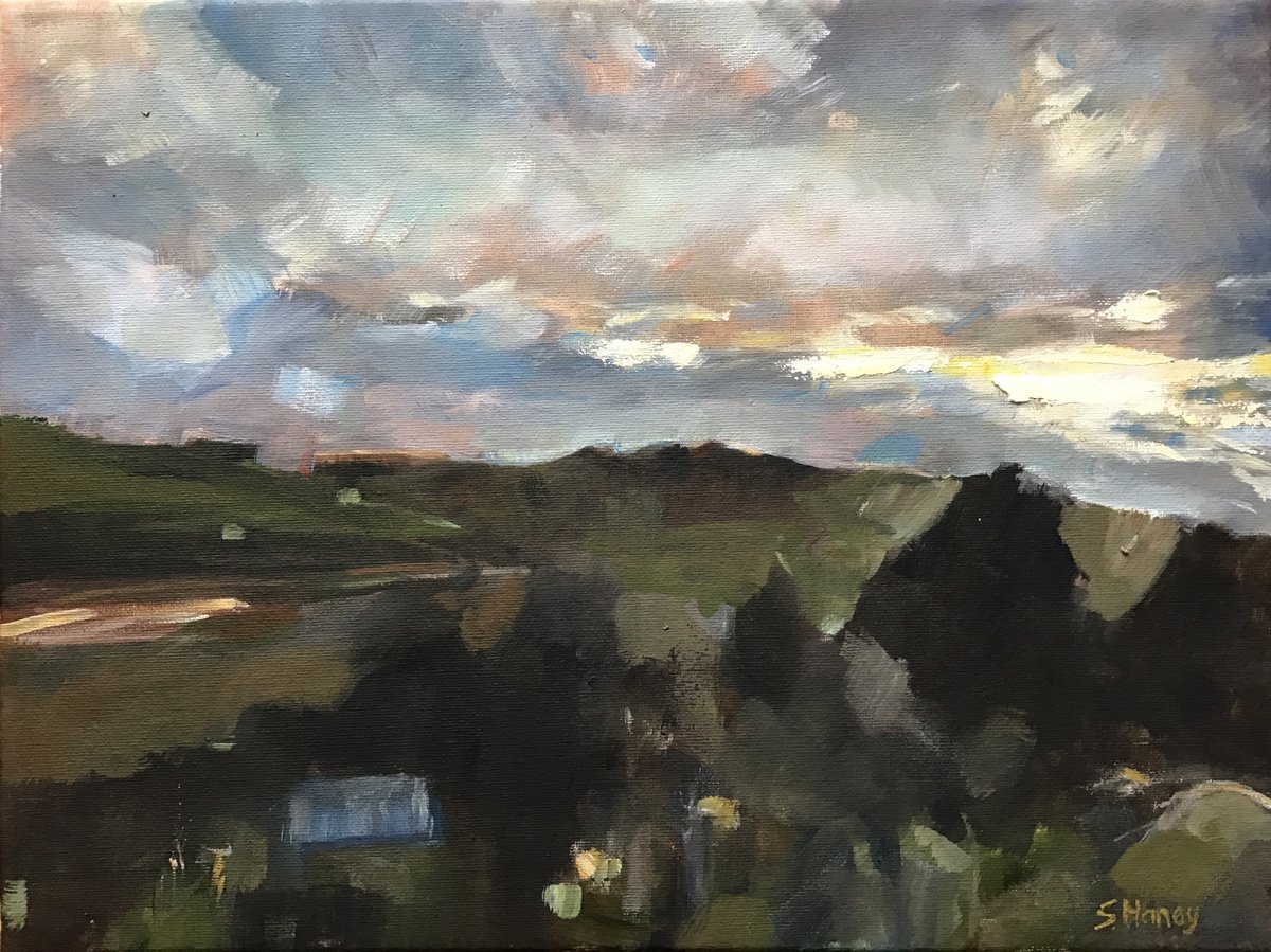 Expressive Oil Painting , Evening By Sandra Haney, 16 X 12, Artwork For Sale On Artfinder