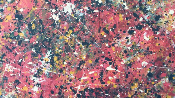 Abstract J. Pollock style acrylic by M.Y.