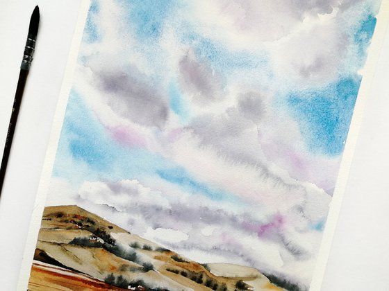 Clouds landscape painting