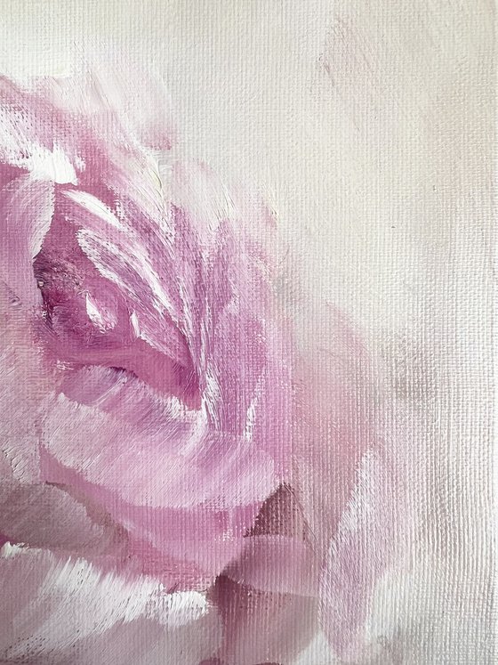 Pink peonies in a frame