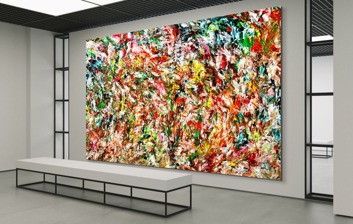 Organic Abstract Acrylic Painting By Estelle Asmodelle, 134 X 79, Untitled 84, Original Artwork