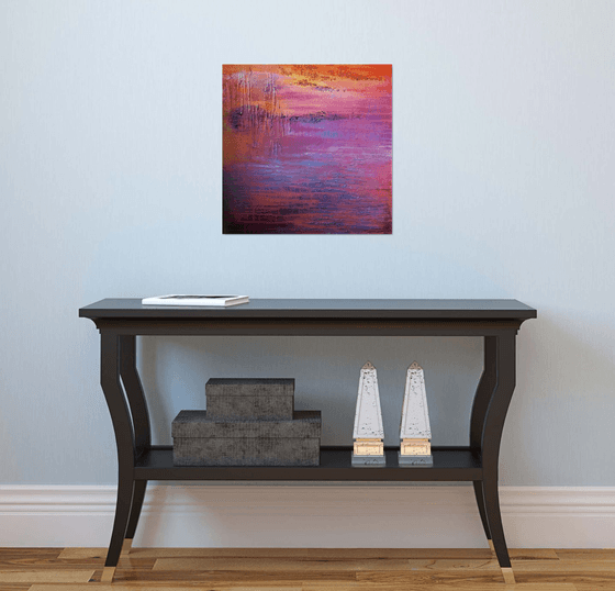 'Island Sunset' - Modern art, impressionist painting, seascape, sky