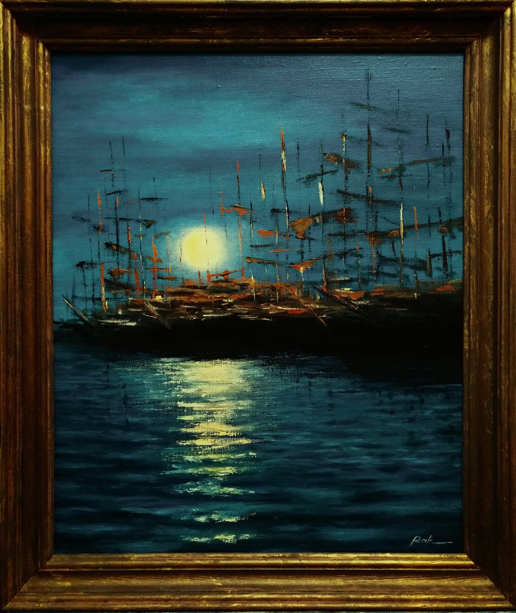 Harbor Of Old Ships Oil Painting By Oleh Rak Artfinder