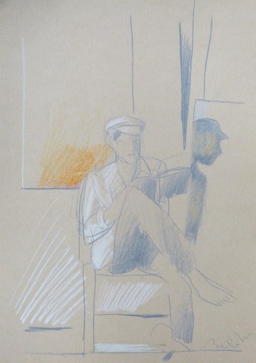 Reader 36, life drawing, 21x29 cm by Frederic Belaubre