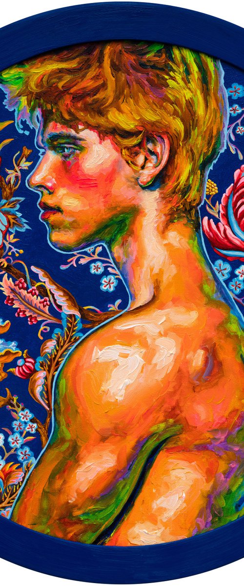 Flowers on Blue by Oleksandr Balbyshev
