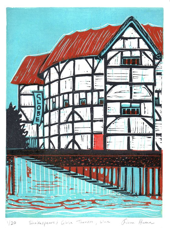 Shakespeare's Globe Theatre, blue, London