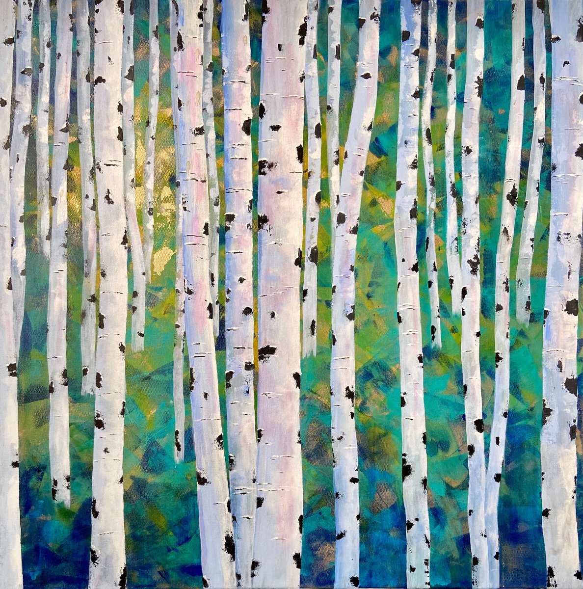 Contemporary birch forest by Heather Matthews