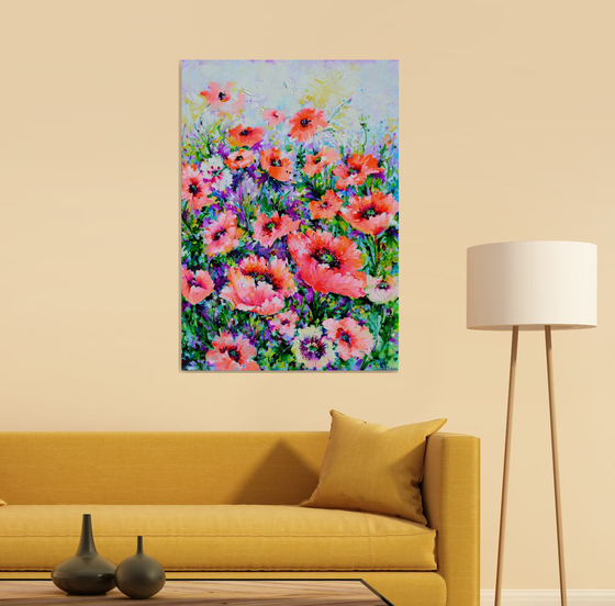 Oriental Poppies - Concert in Pink and Orange