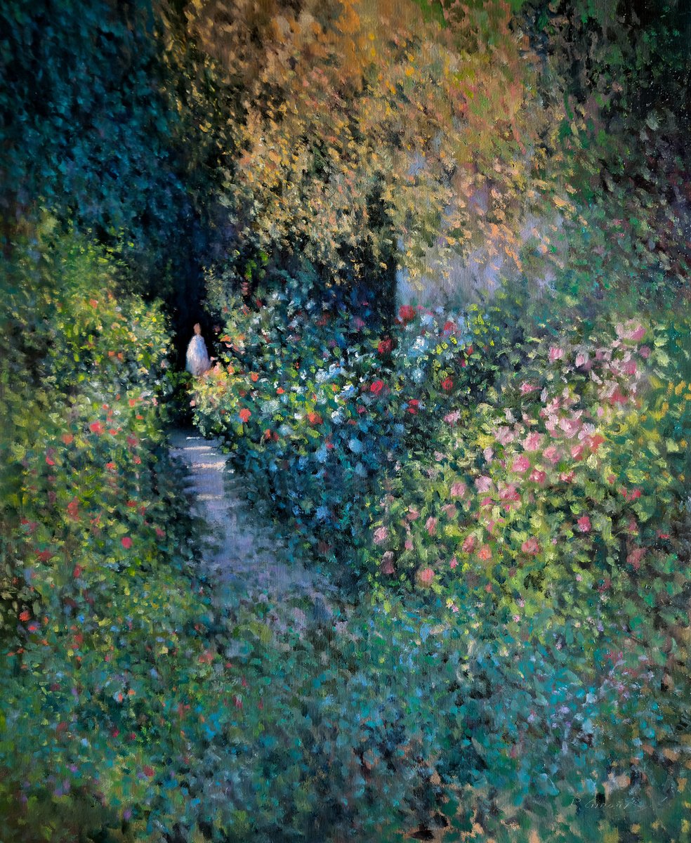 In The Rose Garden By Pascal Giroud, 20 X 24, Artwork For Sale On Artfinder