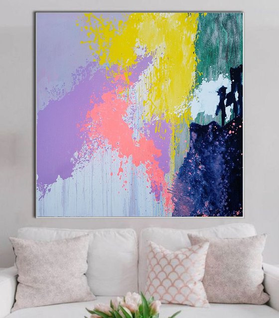 Abstract painting MIX my desires, Free shipping