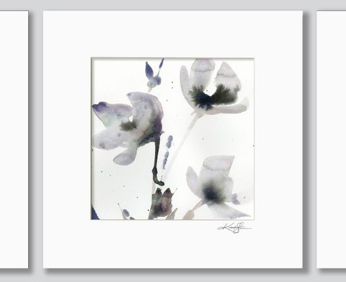 Organic Impressions Collection 17 - 3 Floral Paintings by Kathy Morton Stanion