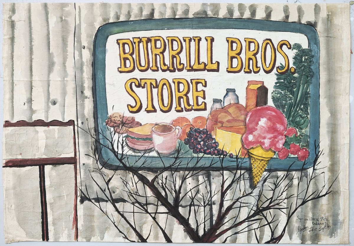Sign at Side of ( Burrill Bros Store ), Galiano Island by Gordon Tardio