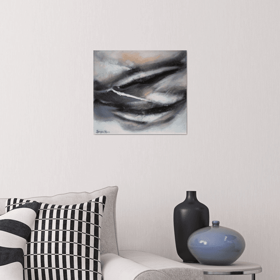 Ebb and Flow , Minimalism, Black and White Painting, Interiors