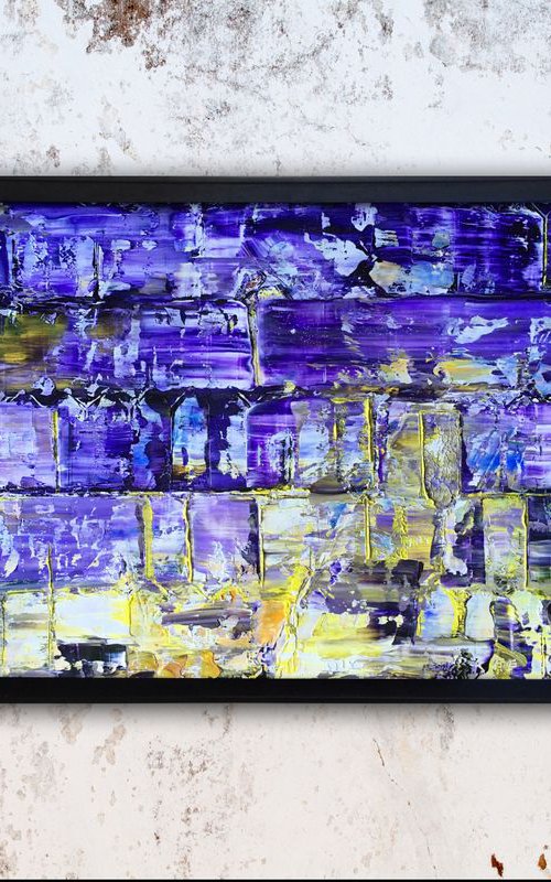 "Purple Pillars" - FREE USA SHIPPING - Original PMS Oil Painting On Reclaimed Wood, Framed - 38 x 26 inches by Preston M. Smith (PMS)