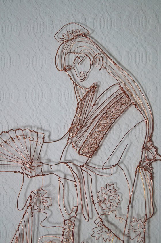 Japanese Geisha Wire Sculpture