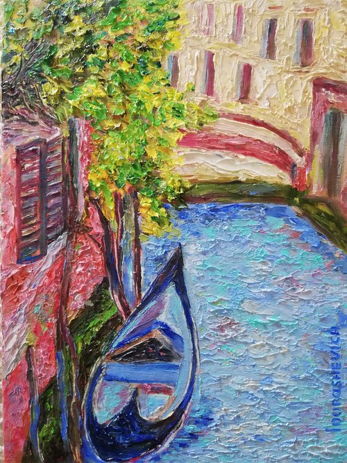 "Venice in Spring" Original Oil Painting 9x7" by Katia Ricci