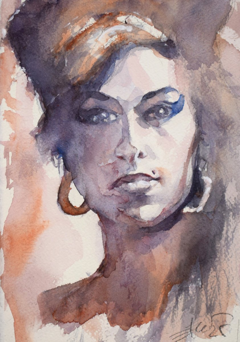 Amy,Amy,Amy!01 by Goran Zigolic Watercolors