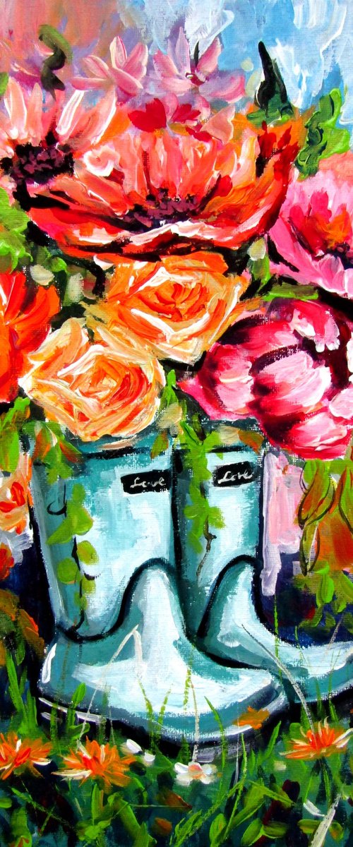 Flowers with rubber boots by Kovács Anna Brigitta