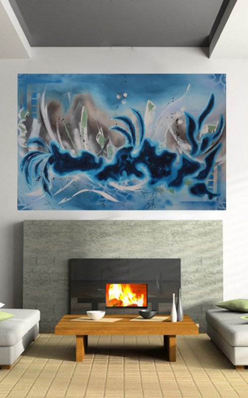 Ocean Dream - Large Canvas 59 by 40 inches by Galina Zimmatore