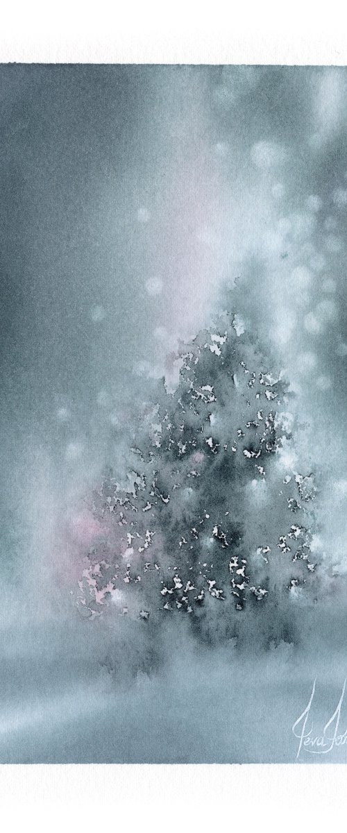 December II - Christmas Tree Painting by ieva Janu