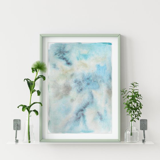 Fresh blue palette abstract artwork