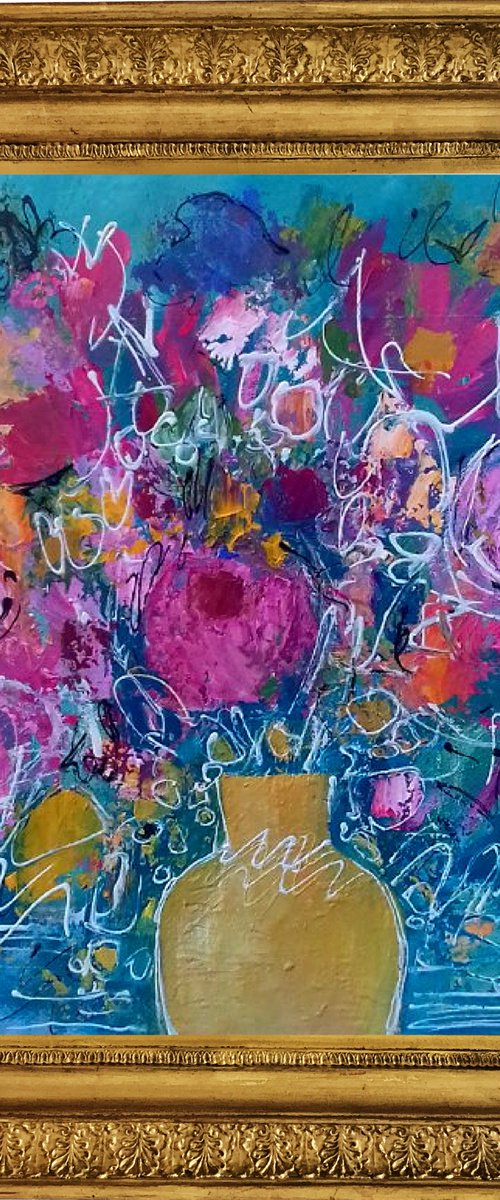 Summer Flowers in a Yellow Vase II by Jan Rippingham